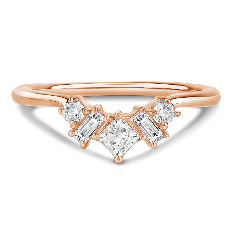 Lab Grown Diamond Multi-Shape Contour Ring in 14K Rose Gold &#40;3/8 ct. tw.&#41; – Image 1 of 3