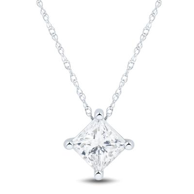 Lab Grown Diamond  Princess-Cut Solitaire Pendant