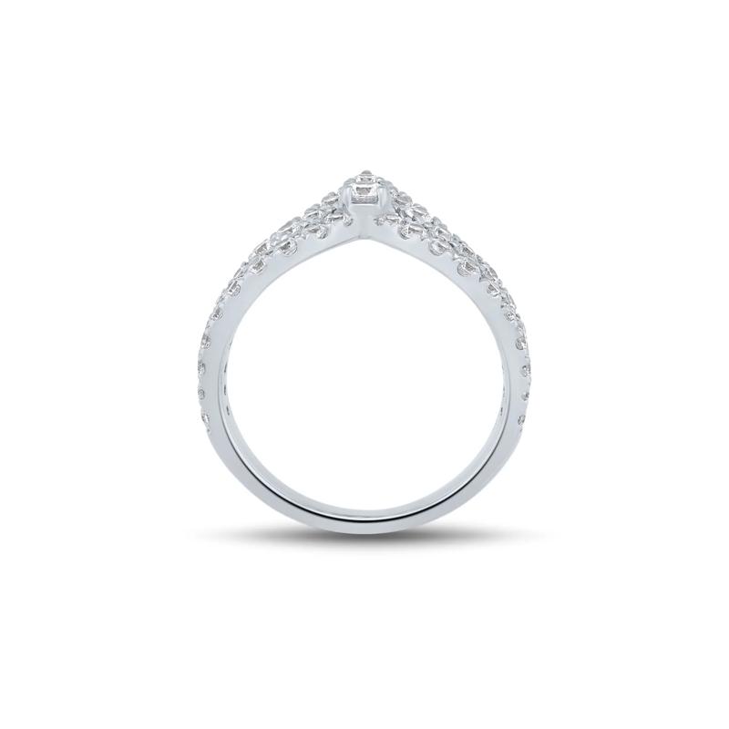 Lab Grown Diamond Chevron Ring in 14K White Gold &#40;1 ct. tw.&#41; – Image 2 of 3