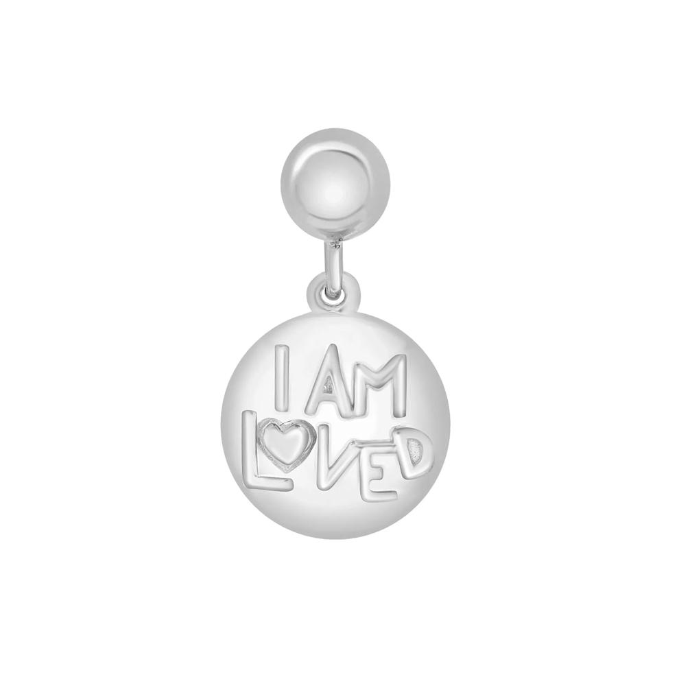 I Am Loved Disc Bead Charm in Sterling Silver – Image 1 of 3