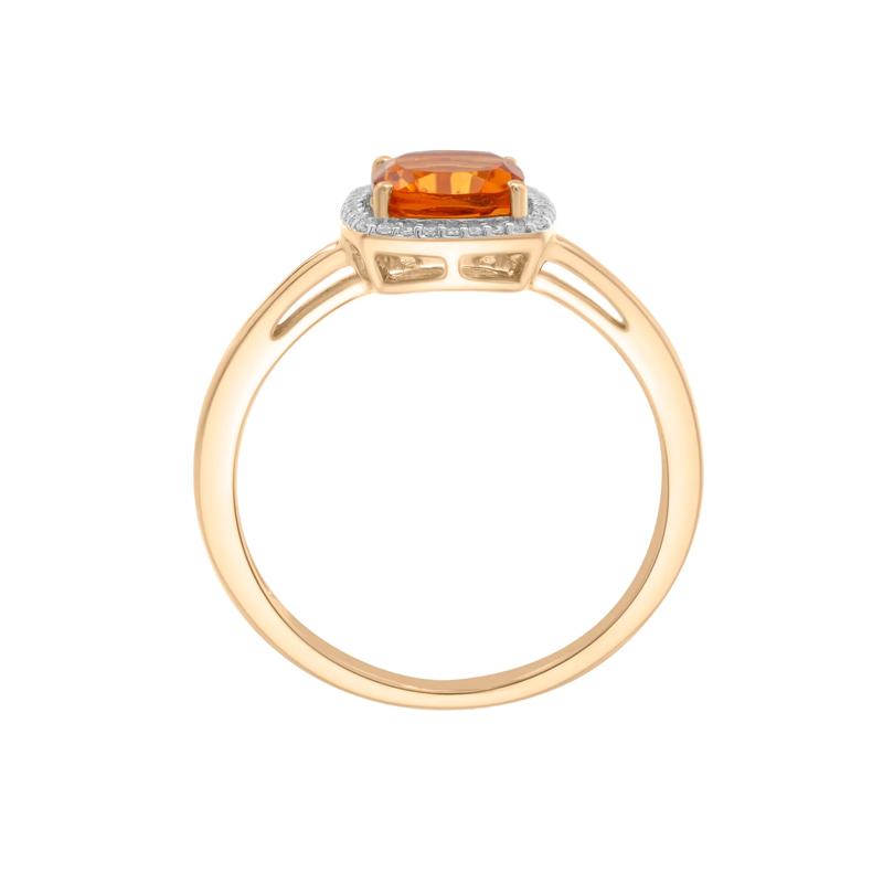 Citrine and Diamond Halo Ring in 10K Yellow Gold &#40;1/10 ct. tw.&#41; – Image 3 of 5