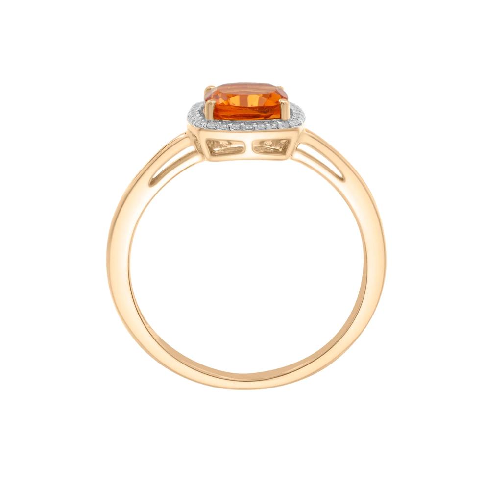 Citrine and Diamond Halo Ring in 10K Yellow Gold (1/10 ct. tw.) – Image 3 of 5