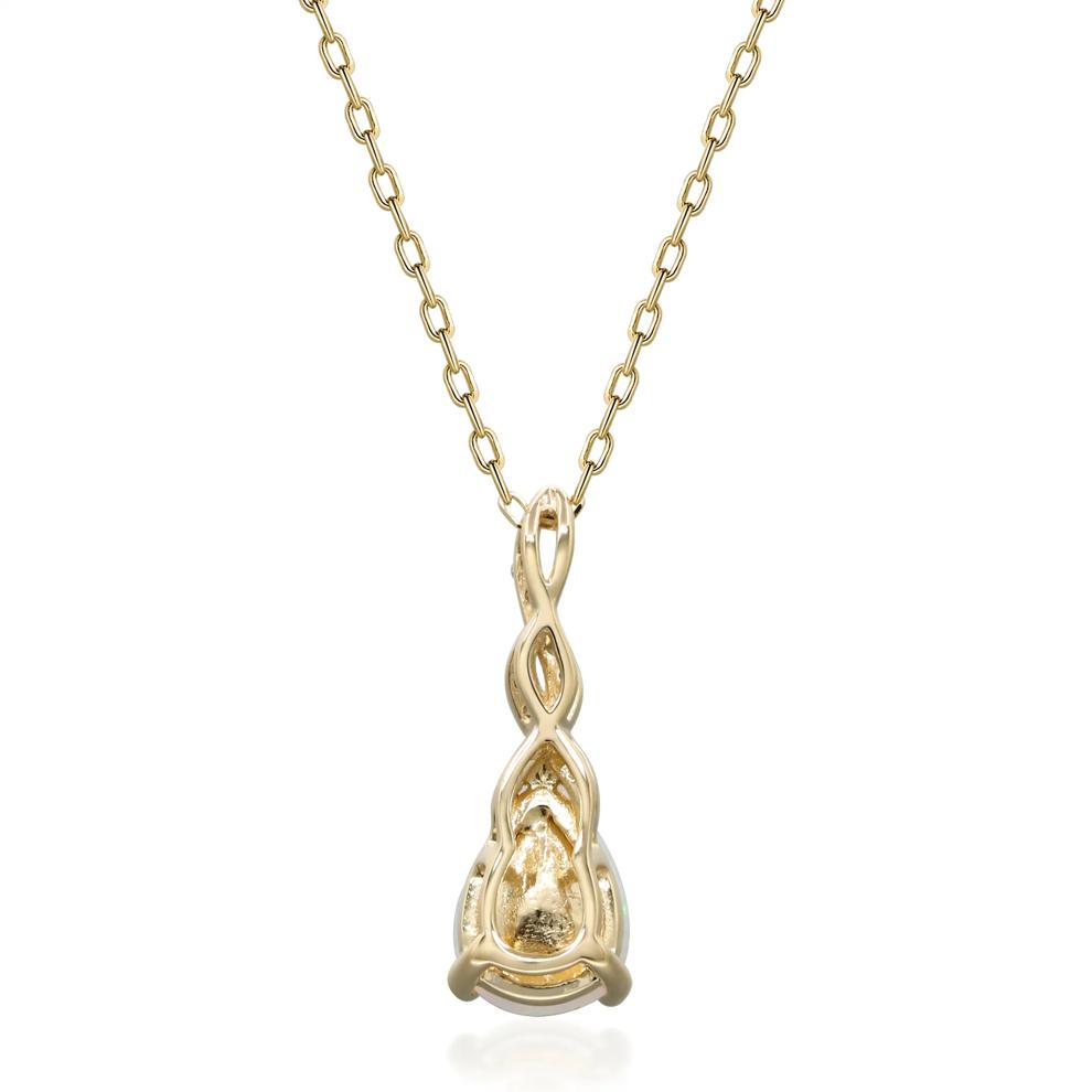 Pear-Shaped Opal and Diamond Accent Pendant in 10K Yellow Gold – Image 3 of 3