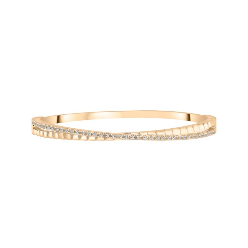 Diamond &#39;X&#39; Bangle Bracelet in Vermeil &#40;1/3 ct. tw.&#41; – Image 1 of 4
