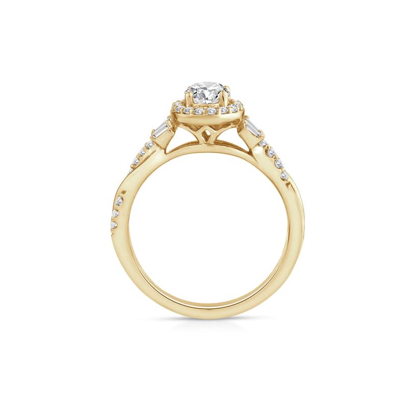 Lab Grown Diamond Oval Engagement Ring in 10K Yellow Gold &#40;1 ct. tw.&#41; – Image 2 of 3