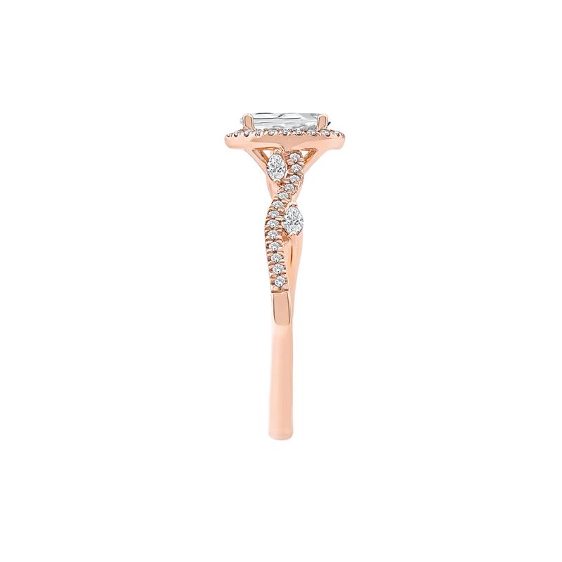 Pear-Shaped Diamond Engagement Ring with Halo in 14K Rose Gold &#40;3/4 ct. tw.&#41; – Image 3 of 4