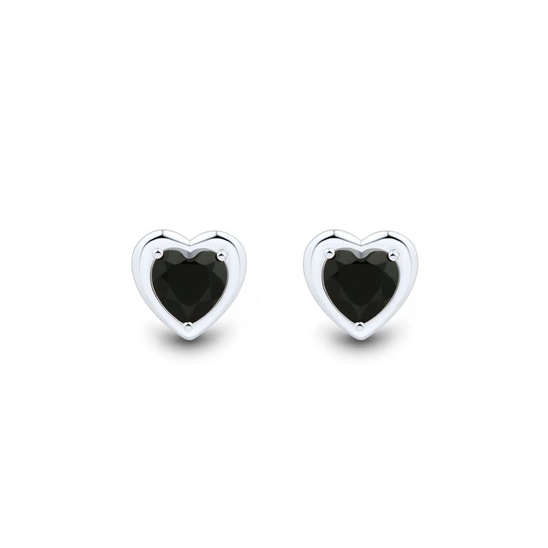 Heart-Shaped Black Onyx and Diamond Accent Set Jewelry Set in Sterling Silver – Image 9 of 9