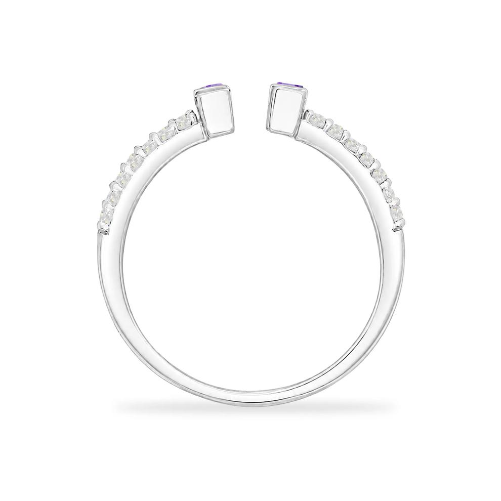 Blue Topaz &amp; Lab-Created White Sapphire Open Band in Sterling Silver – Image 2 of 8