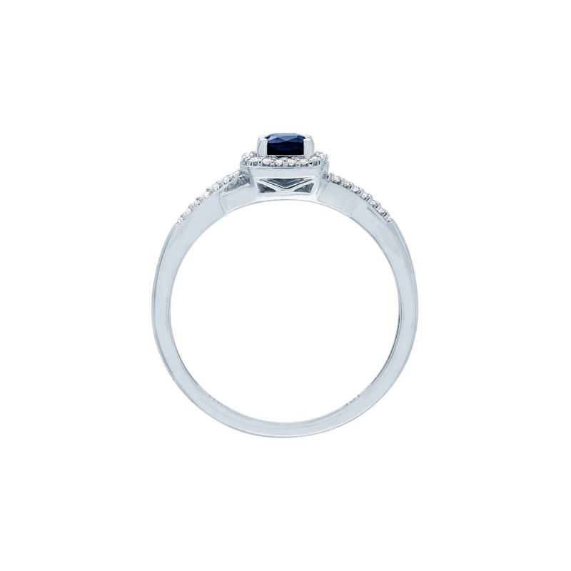 Sapphire &amp; Diamond Promise Ring in 10K White Gold – Image 3 of 3