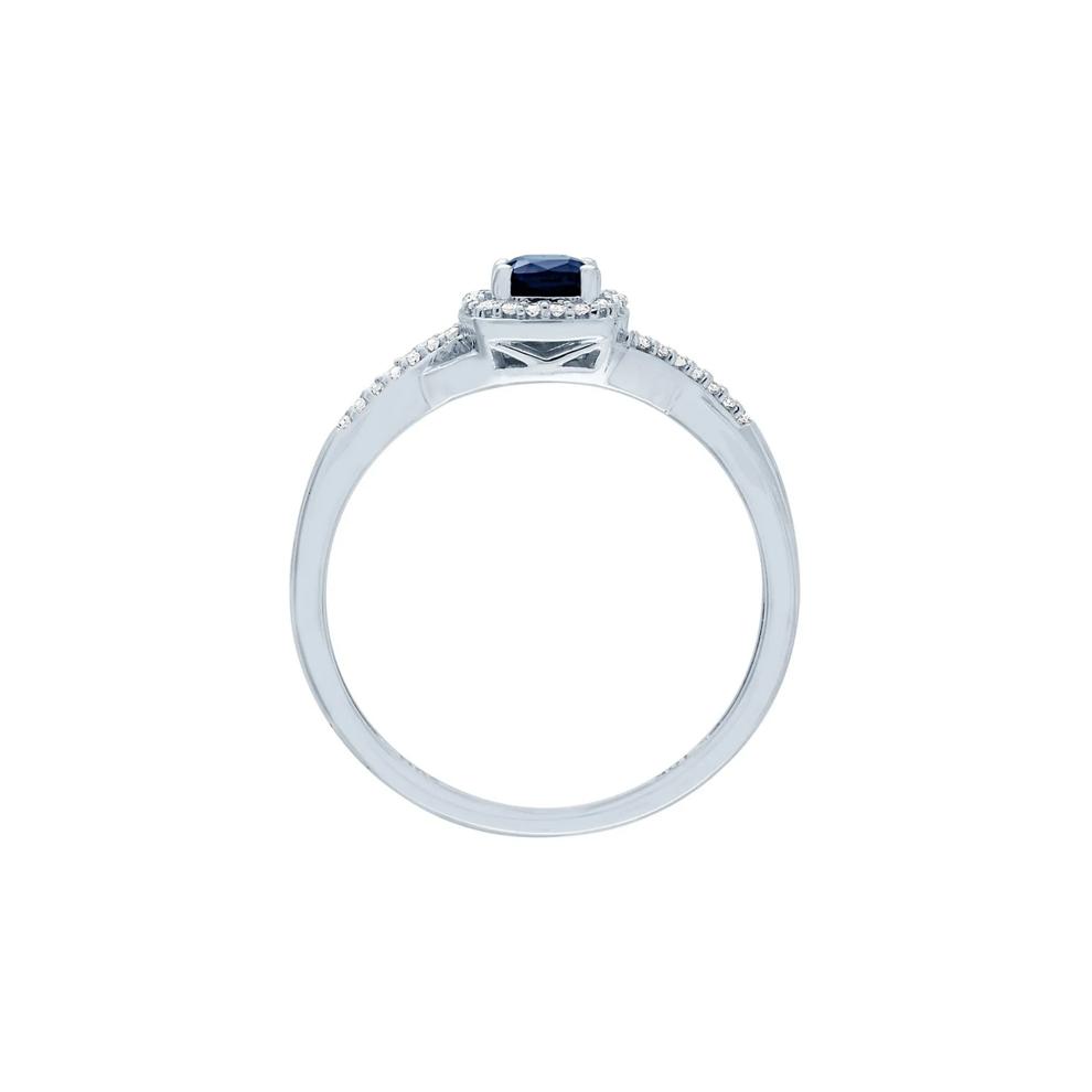 Sapphire &amp; Diamond Promise Ring in 10K White Gold – Image 3 of 3