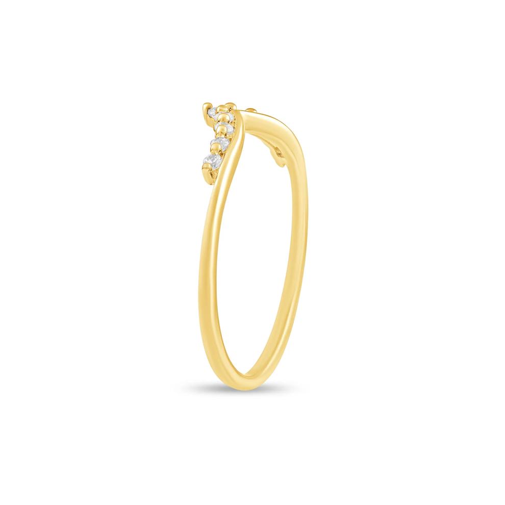 Diamond Contour Band in 10K Yellow Gold (1/10 ct. tw.) – Image 3 of 4