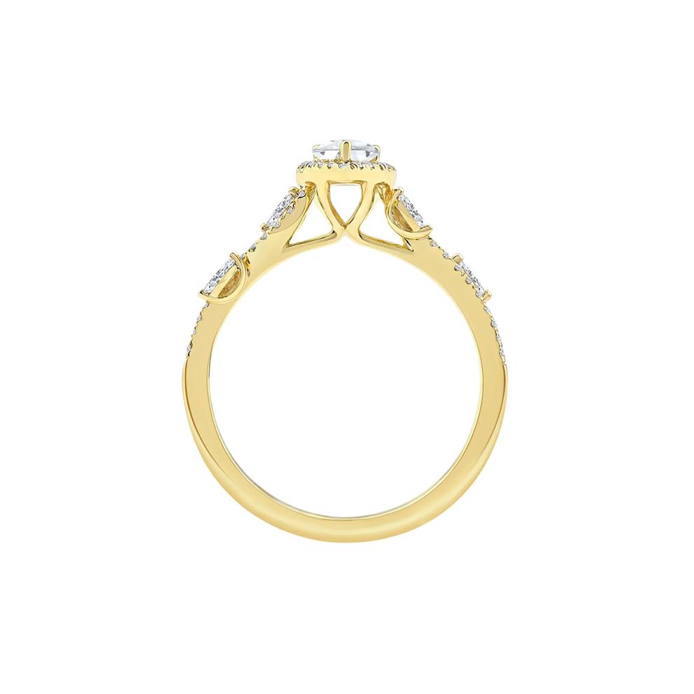 Pear-Shaped Diamond Engagement Ring with Halo in 14K Yellow Gold (3/4 ct. tw.) – Image 2 of 5