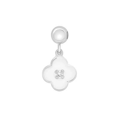 Diamond Accent Clover and Enamel Bead Charm