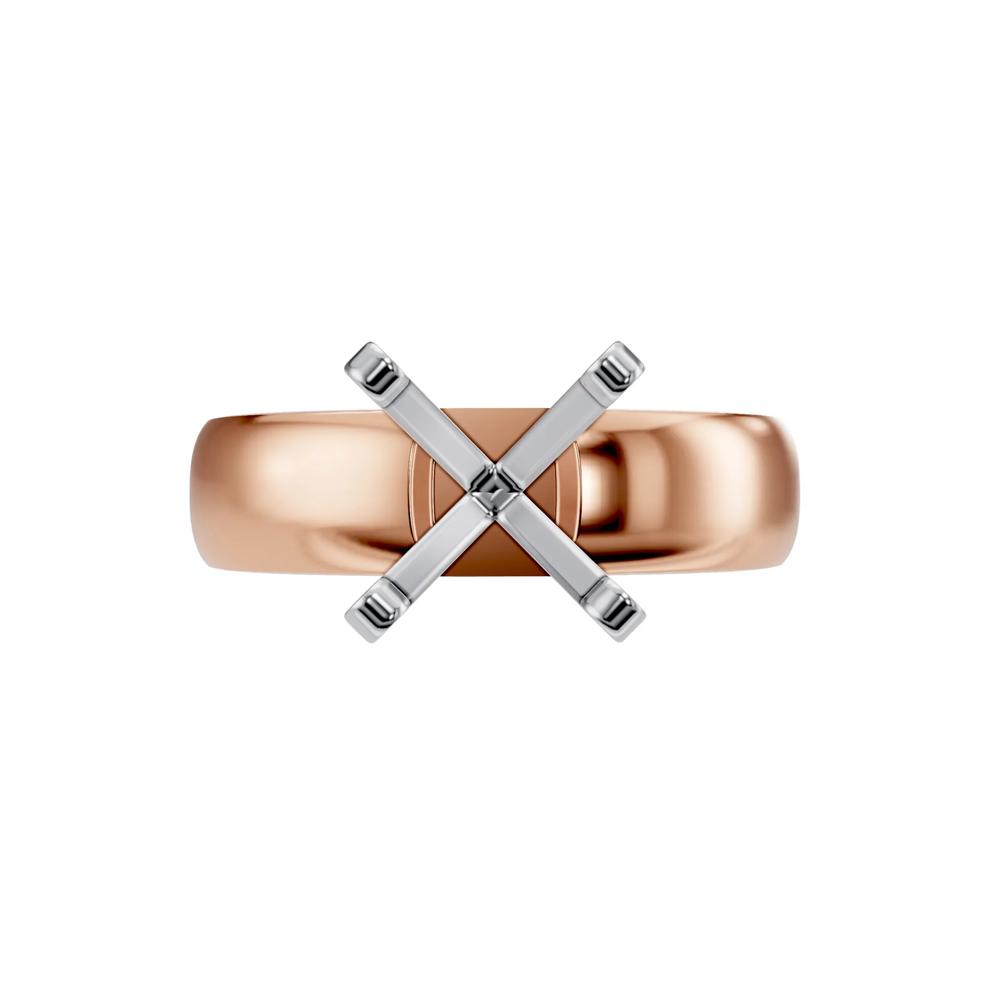 Solitaire Half-Round Semi-Mount Engagement Ring in 14K Rose Gold (Setting Only) – Image 2 of 8