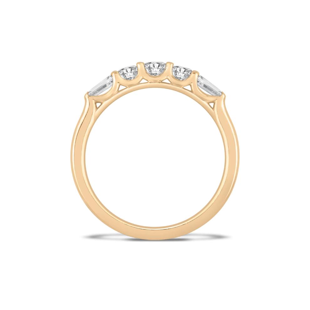 Lab Grown Diamond Round &amp; Baguette Band in 10K Yellow Gold (5/8 ct. tw.) – Image 2 of 4