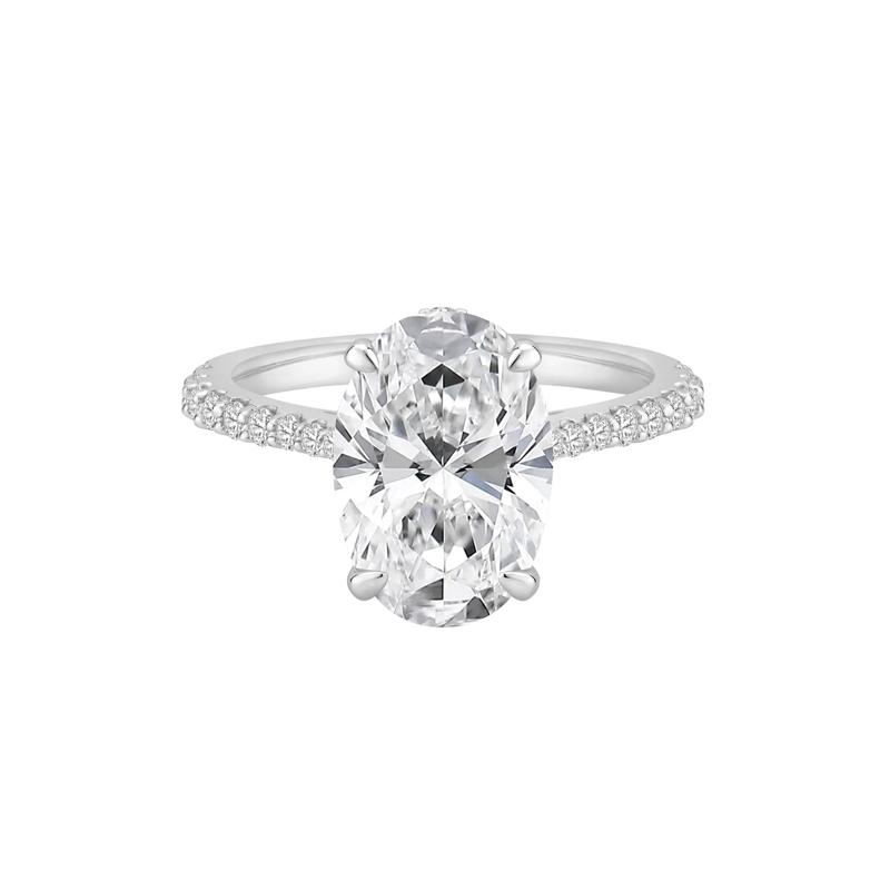 Lab Grown Diamond Oval Engagement Ring in 14K White Gold &#40;4 1/2 ct. tw.&#41; – Image 1 of 4