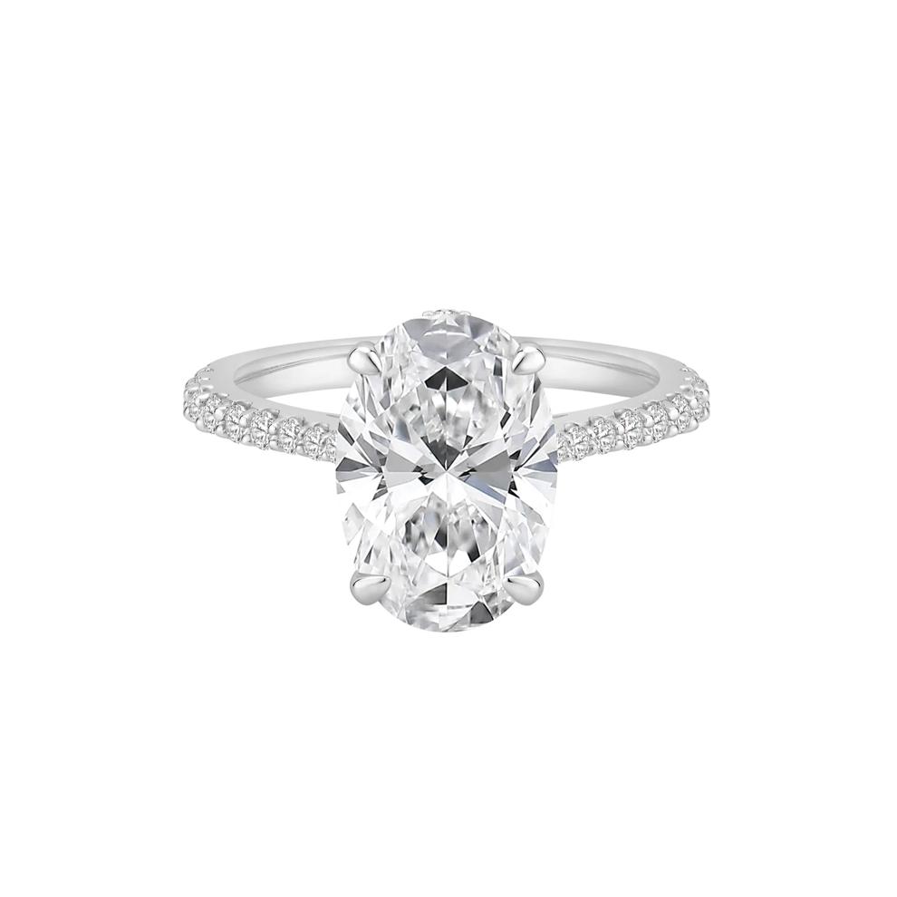 Lab Grown Diamond Oval Engagement Ring in 14K White Gold (4 1/2 ct. tw.) – Image 1 of 4