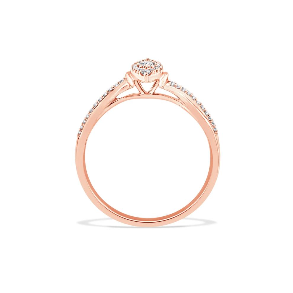 Diamond Marquise Composite Center Promise Ring in 10K Rose Gold (1/7 ct. tw.) – Image 2 of 4
