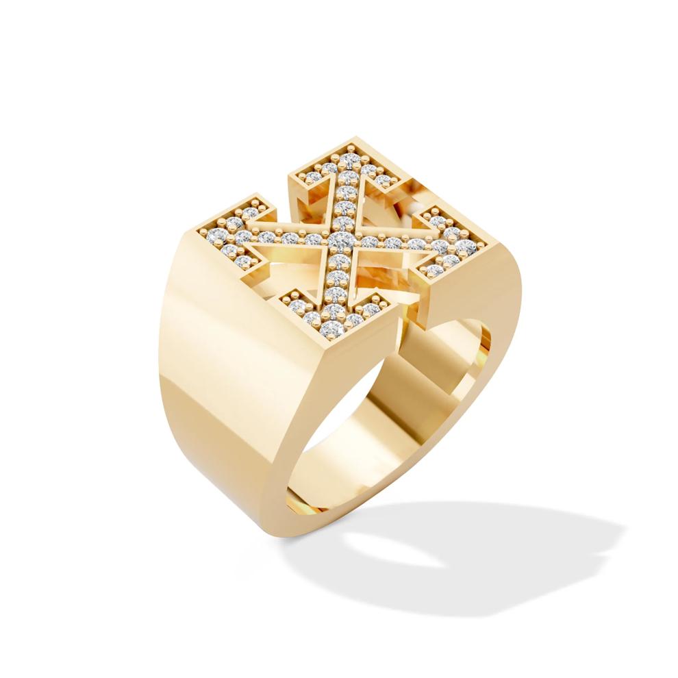 Men's Lab Grown Diamond Arrow Design Ring in Vermeil (1/2 ct. tw.) – Image 4 of 4