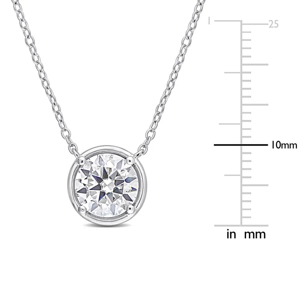 Round Moissanite Pendant in Sterling Silver (1 4/5 ct. dew) – Image 2 of 4