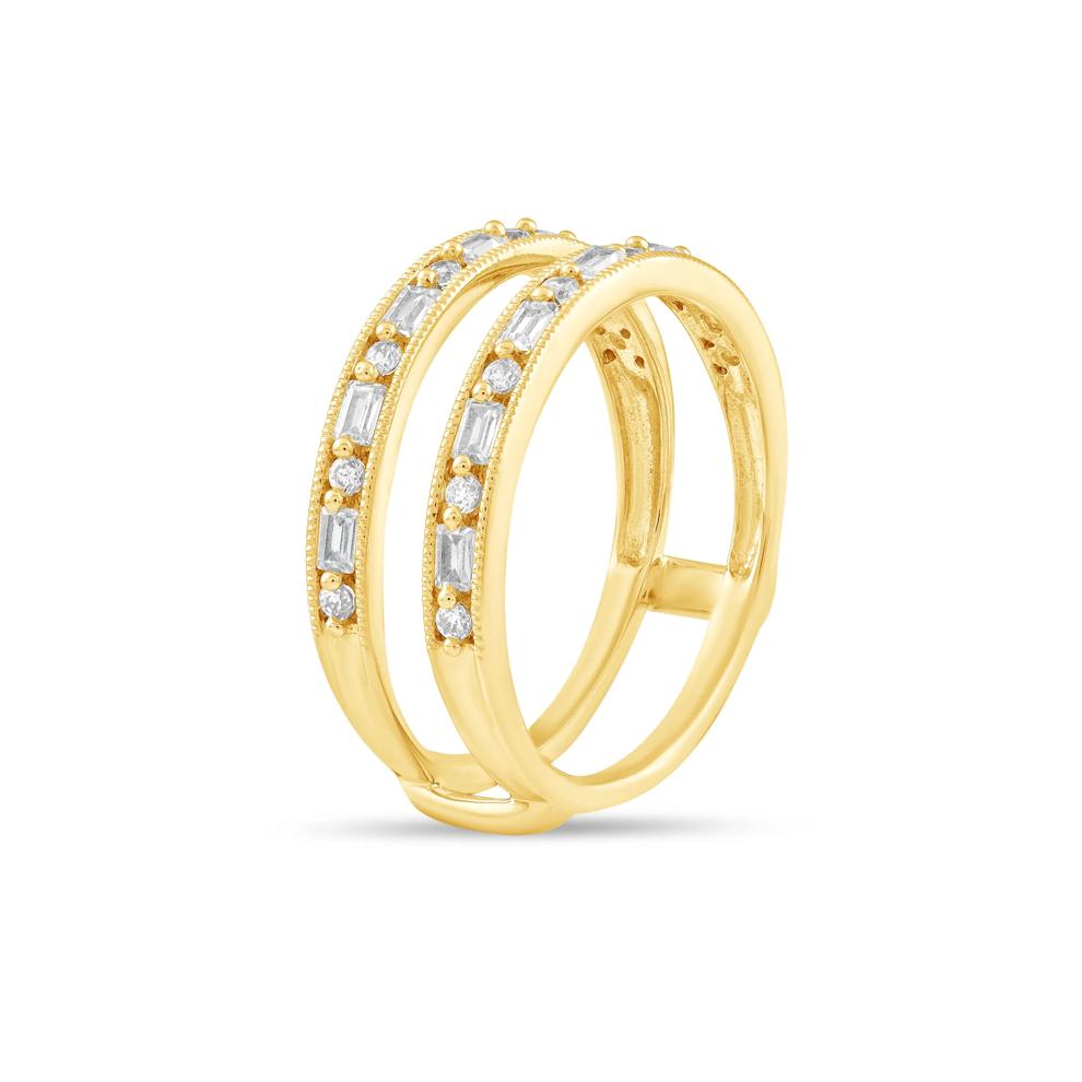 Diamond Round &amp; Baguette Milgrain Insert Ring in 10K Yellow Gold (1/3 ct. tw.) – Image 4 of 4