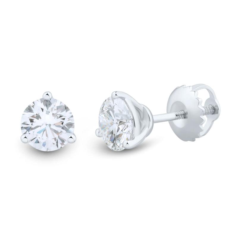Lab Grown Diamond Martini Stud Earrings in 14K White Gold &#40;1 ct. tw.&#41;  – Image 1 of 3