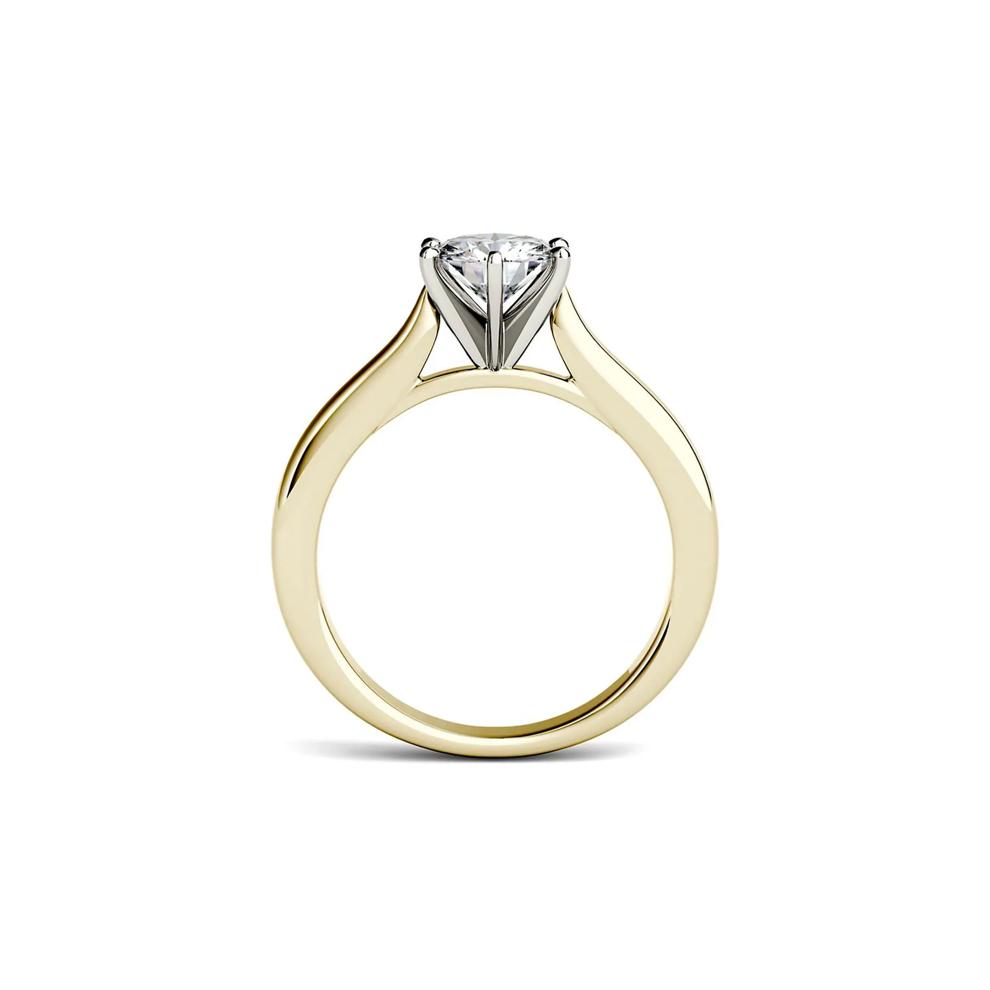 Moissanite Solitaire Ring in 14K Yellow and White Gold (1 ct. dew) – Image 2 of 4