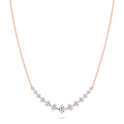 Lab Grown Diamond Prong-Set Front Necklace in 10K Rose Gold (1 ct. tw.)