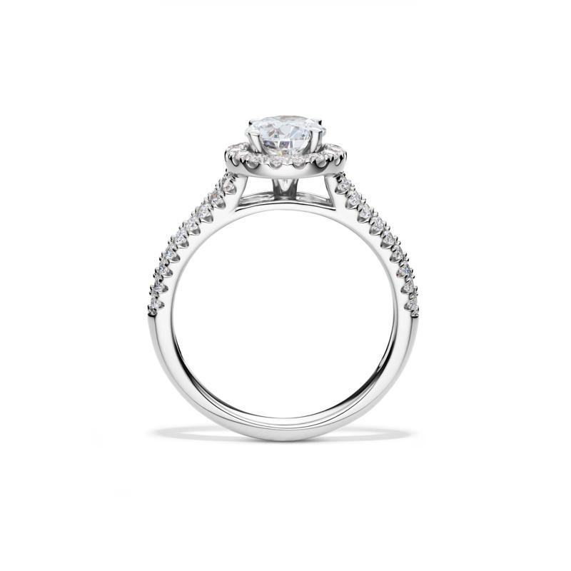 Lab Grown Diamond Halo Engagement Ring in 14K White Gold &#40;1 1/2 ct. tw.&#41; – Image 2 of 5
