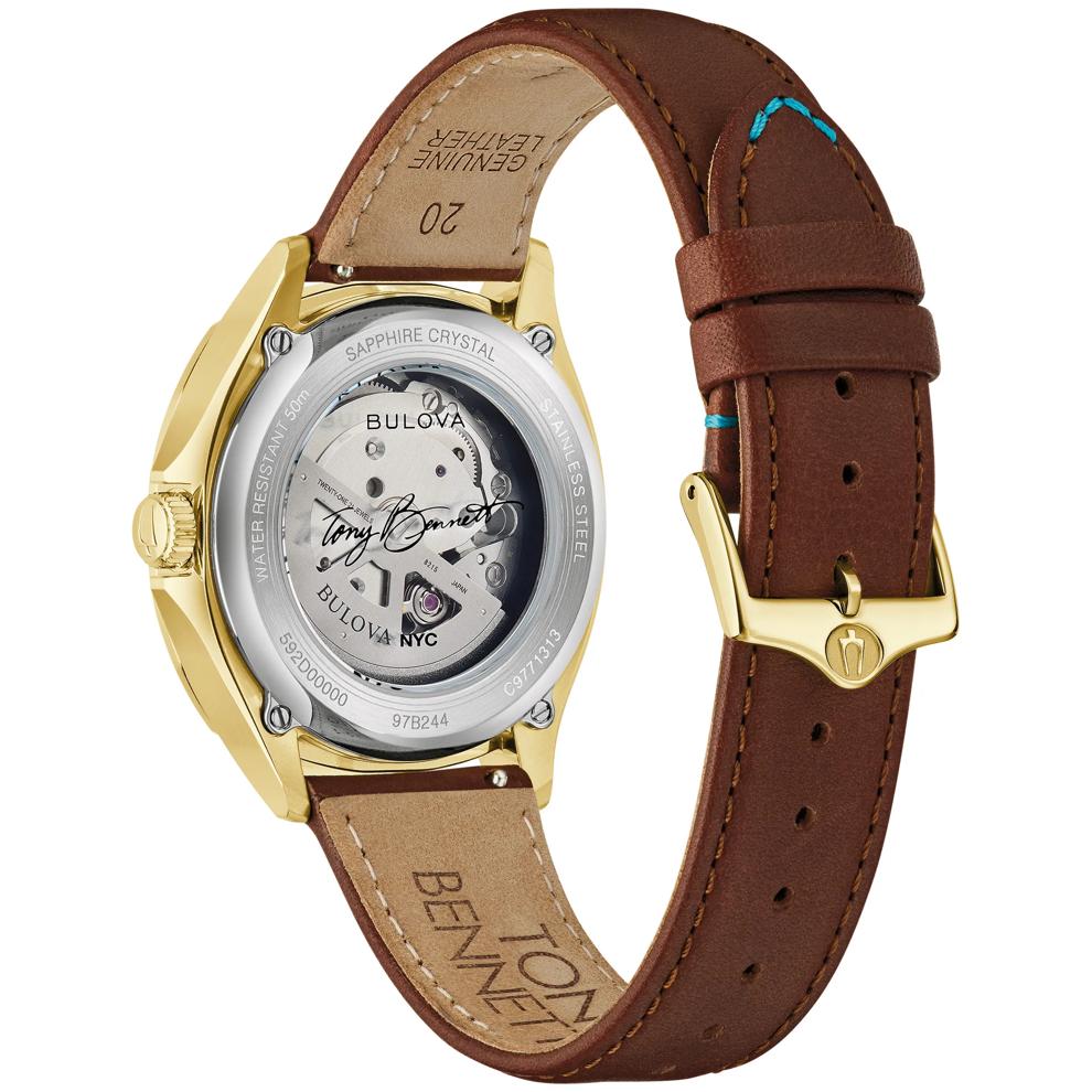 Men's Tony Bennett Watch With a Brown Leather Strap – Image 3 of 3