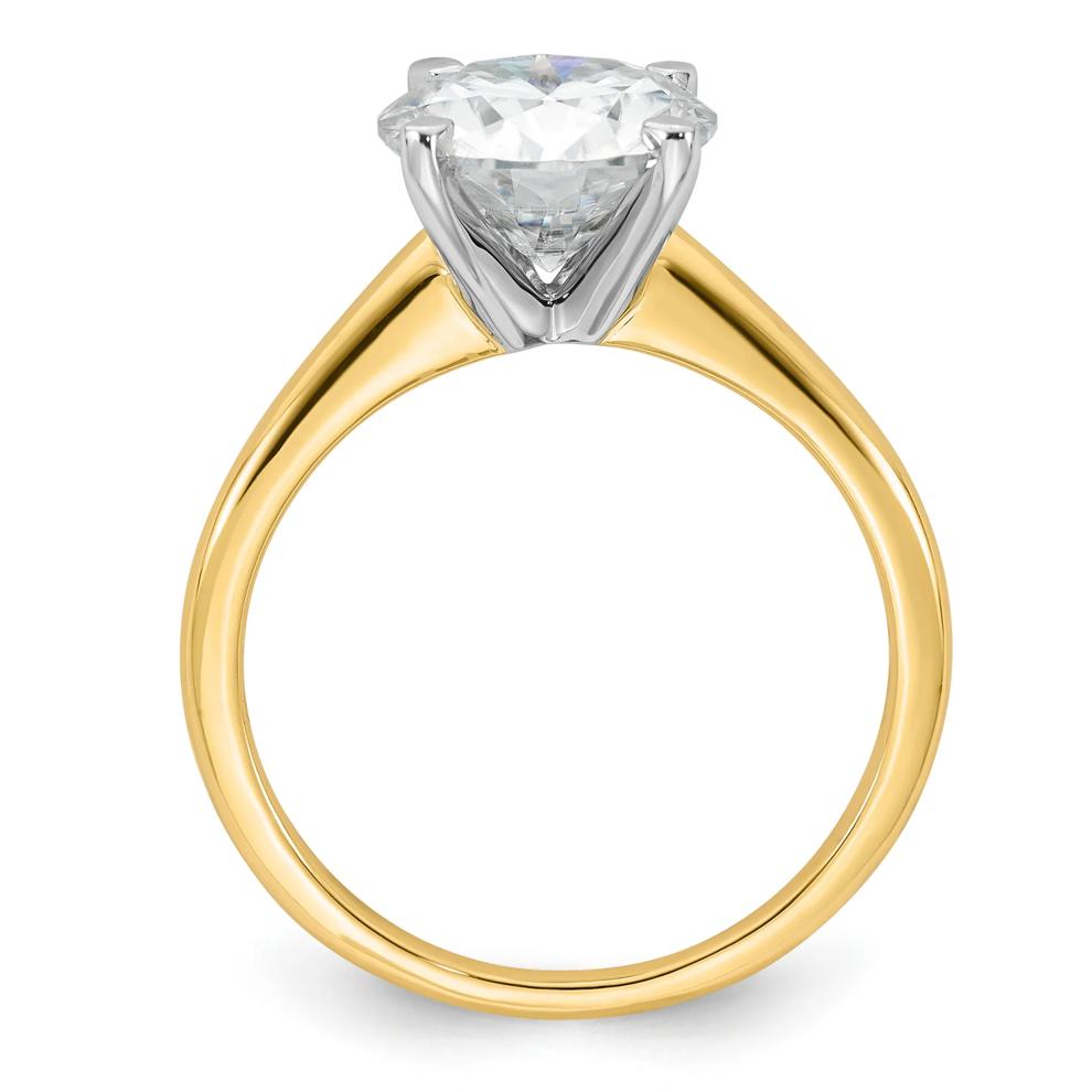 Lab-Created Moissanite Round Solitaire Ring in 10K Yellow Gold (3 ct. dew) – Image 2 of 3