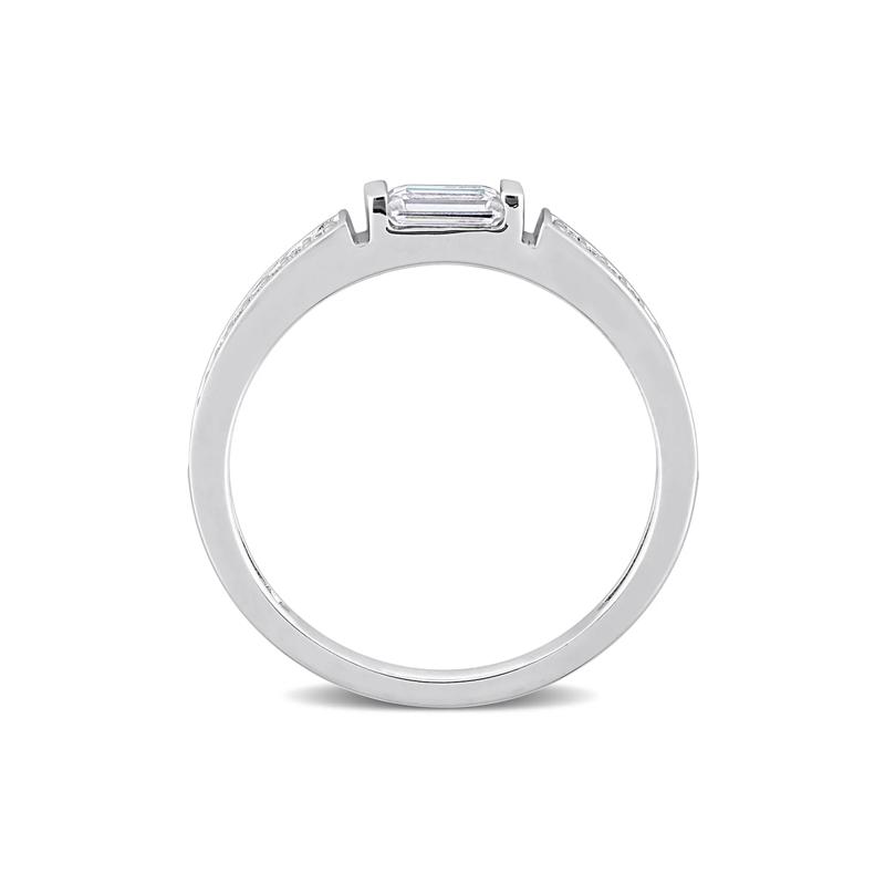 Baguette Moissanite Stacking Ring in Sterling Silver &#40;3/8 ct. dew&#41; – Image 2 of 5