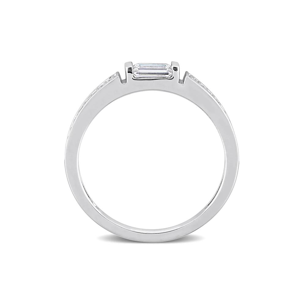 Baguette Moissanite Stacking Ring in Sterling Silver (3/8 ct. dew) – Image 2 of 5