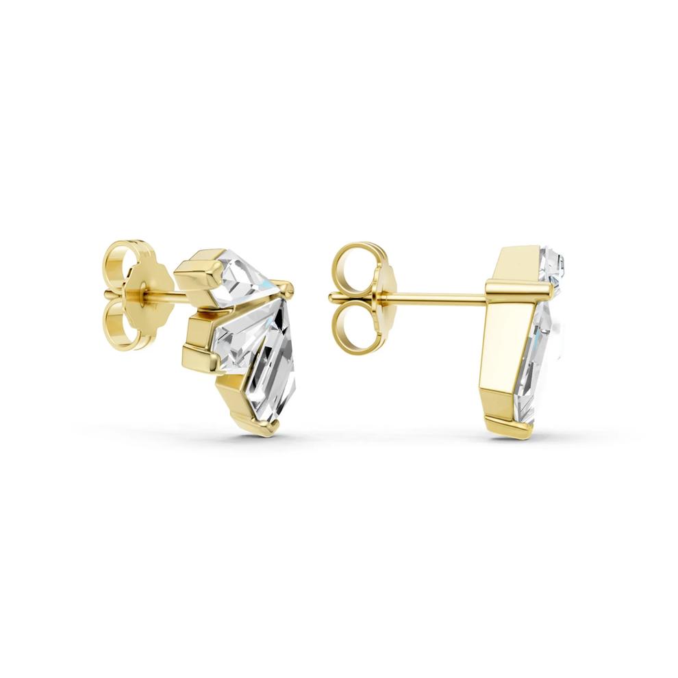 Lab Grown Diamond Kite Stud Earrings in 14K Yellow Gold (1 7/8 ct. tw.) – Image 3 of 3