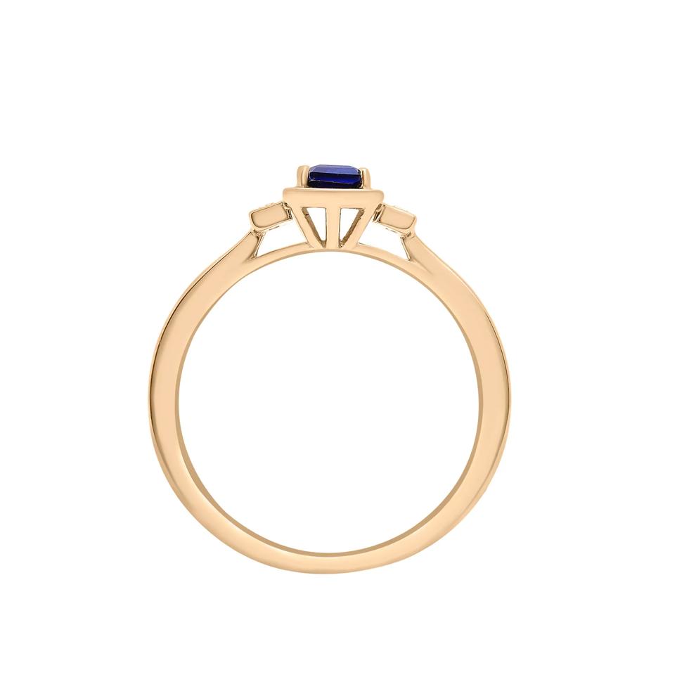 Lab-Created Blue and White Sapphire Ring in Vermeil – Image 2 of 7