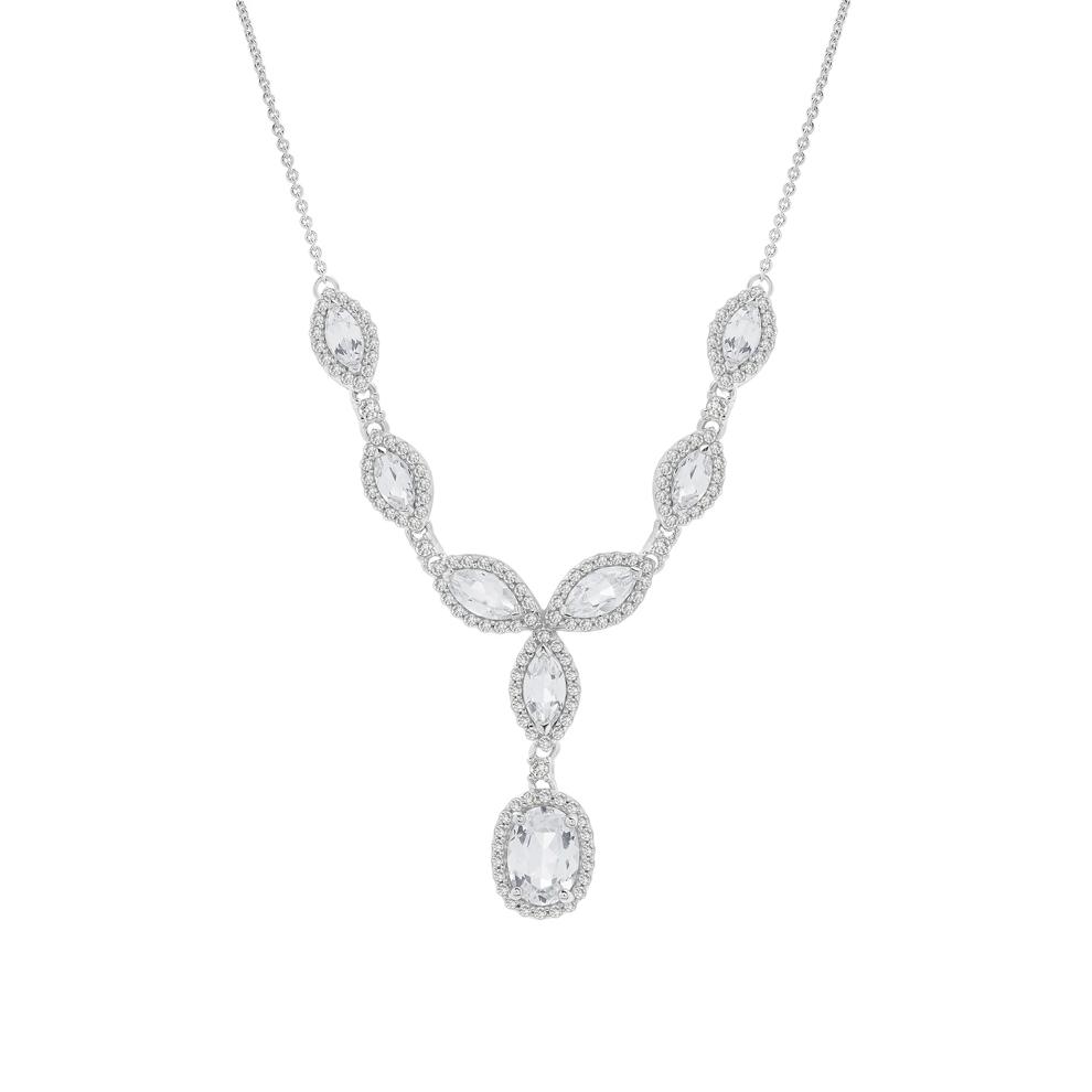 Lab-Created White Sapphire Lariat Necklace in Sterling Silver – Image 1 of 4
