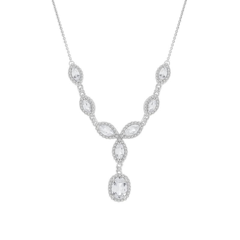 Lab-Created White Sapphire Lariat Necklace in Sterling Sliver – Image 1 of 4
