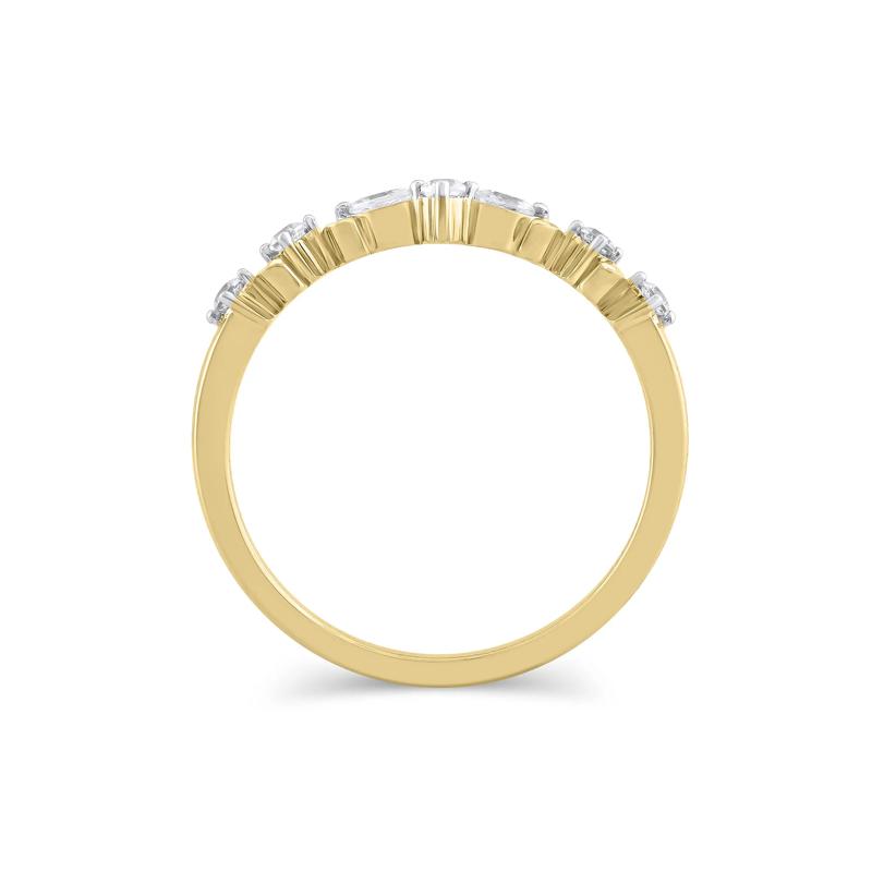 Lab Grown Diamond Contour Band in 14K Yellow Gold &#40;1/7 ct. tw.&#41; – Image 2 of 3