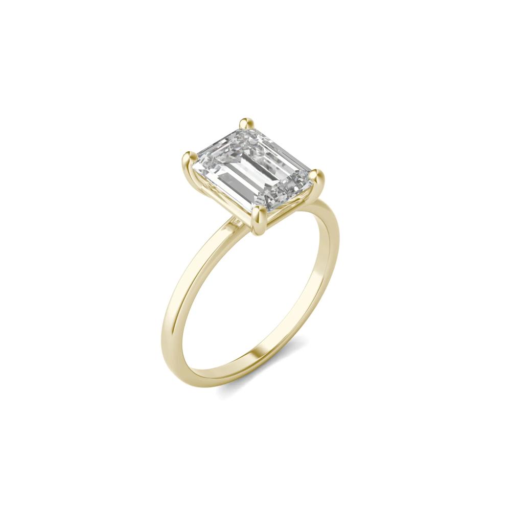 Lab-Created Moissanite Solitaire Engagement Ring in 14K Yellow Gold (2-1/2 ct. dew) – Image 4 of 5