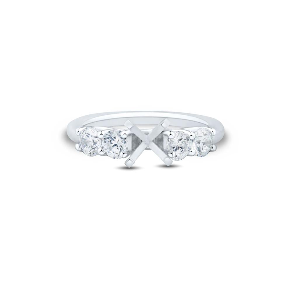 1 ct. tw. Round Lab Grown Diamond Semi-Mount Engagement Ring in Platinum (Setting Only) – Image 2 of 6