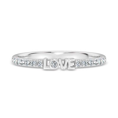Diamond "Love" Stack Band in 10K White Gold (1/7 ct. tw.)