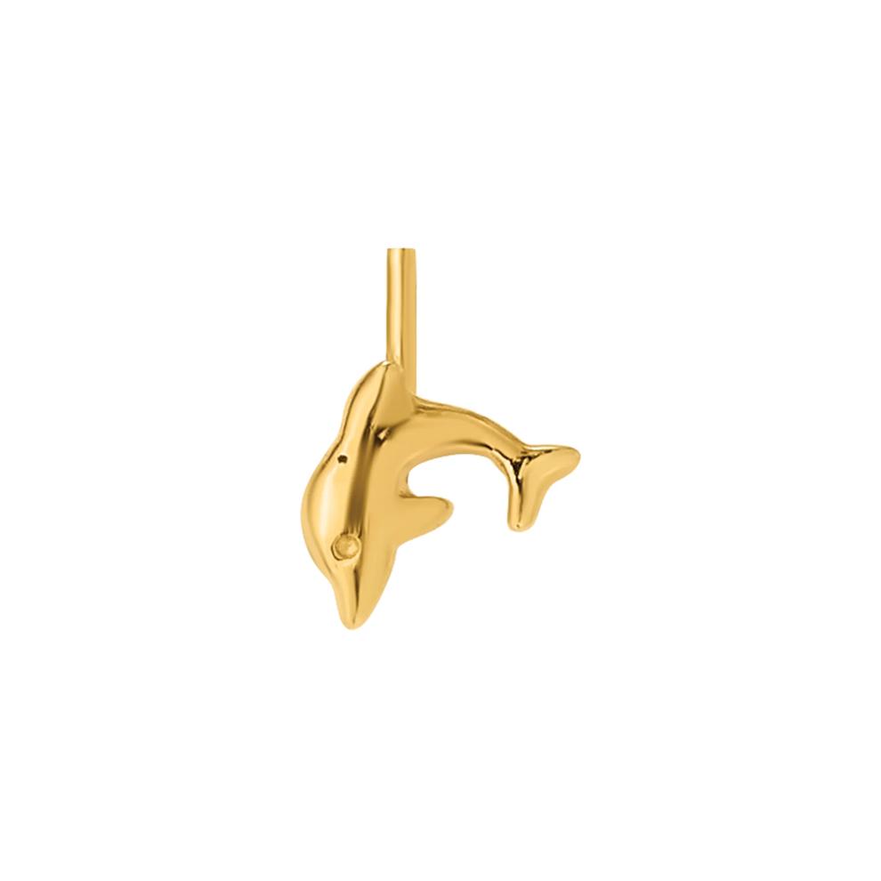 Polished Dolphin Nose Stud in 14K Yellow Gold, 22 Gauge – Image 3 of 3