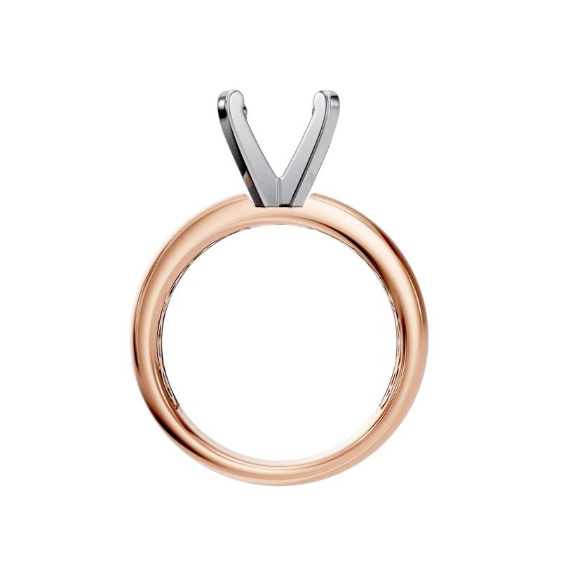 Solitaire Half-Round Semi-Mount Engagement Ring in 14K Rose Gold (Setting Only) – Image 4 of 8