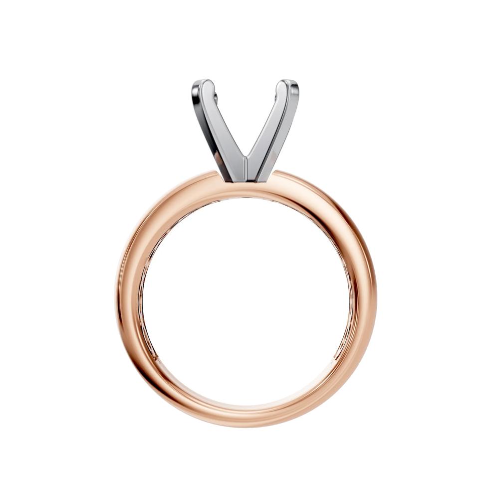 Solitaire Half-Round Semi-Mount Engagement Ring in 14K Rose Gold (Setting Only) – Image 4 of 8