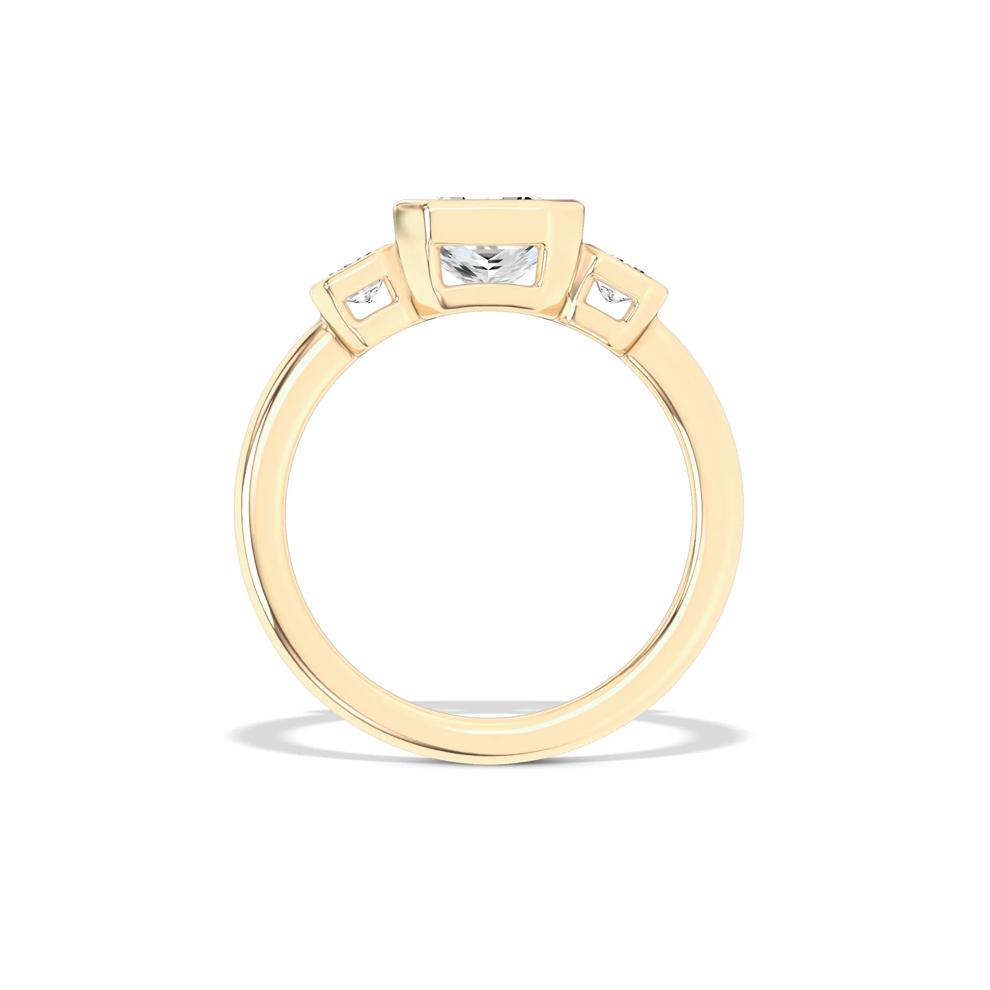 Lab Grown Diamond Bezel-Set Three-Stone Engagement Ring in 14K Yellow Gold (3 ct. tw.) – Image 2 of 4