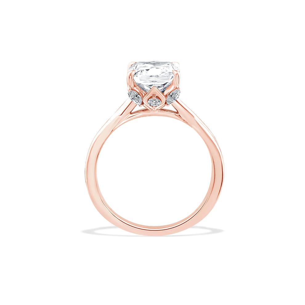 Lab Grown Diamond Elongated Cushion Engagement Ring in 18K Rose Gold (3 1/5 ct. tw.) – Image 2 of 4
