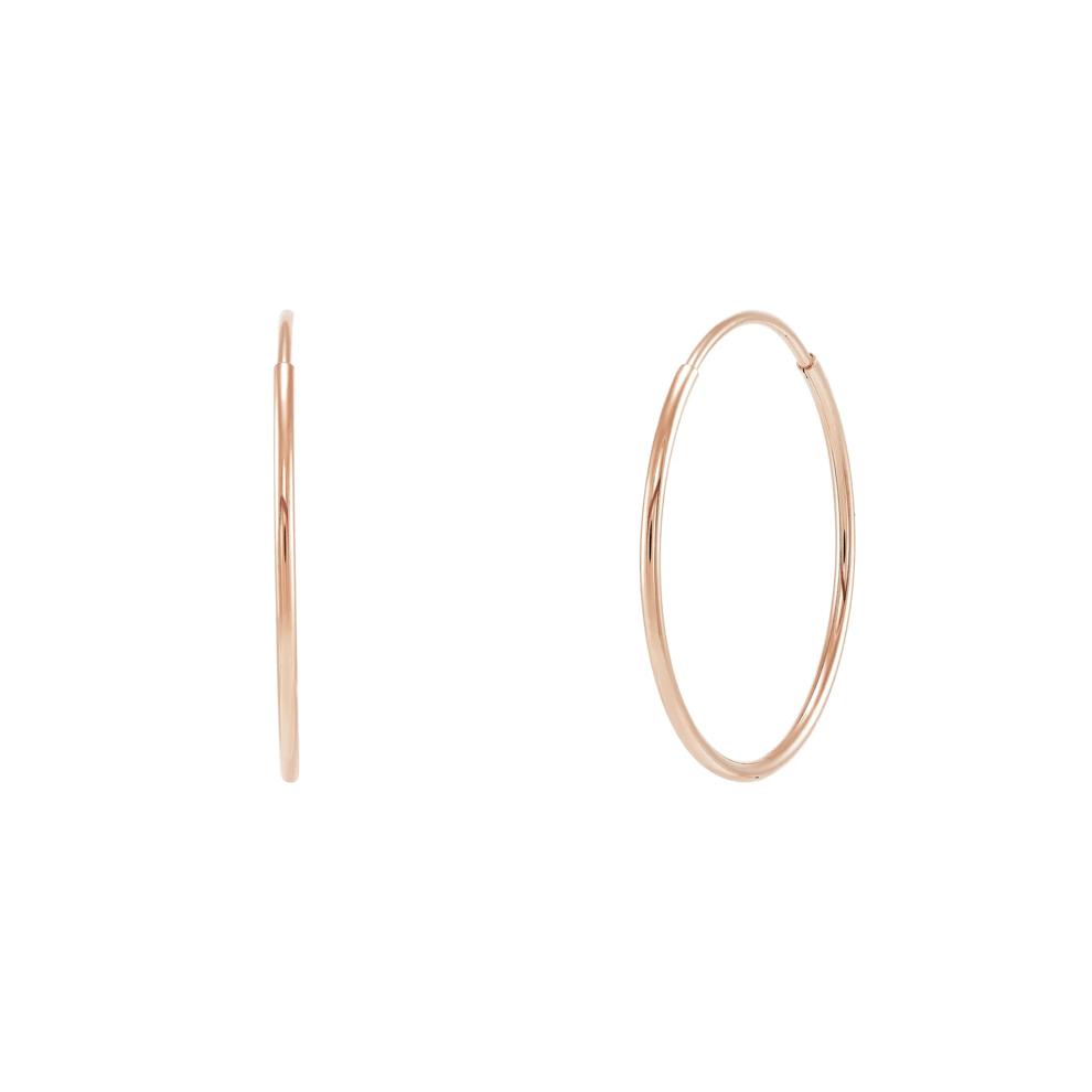 Endless Hoop Earrings in 14K Rose Gold, 16MM – Image 1 of 2