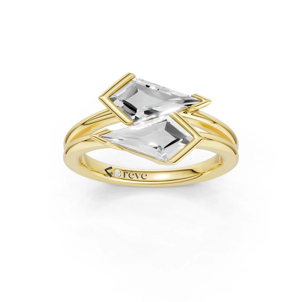 Lab Grown Diamond Kite-Set Ring in 14K Yellow Gold (2 ct. tw.) – Image 1 of 4