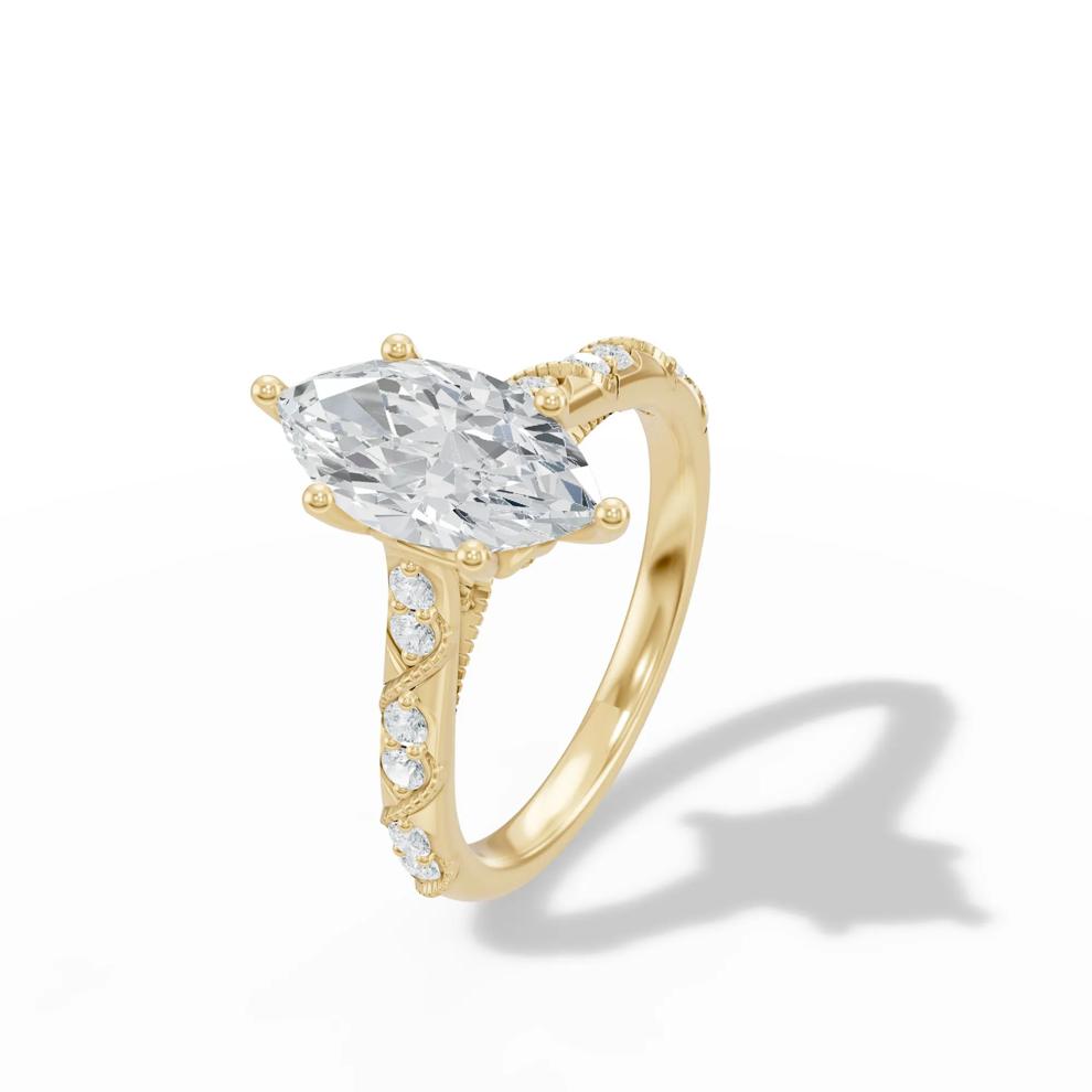 Lab Grown Diamond Marquise Center Engagement Ring in 14K Yellow Gold (1 3/4 ct. tw.) – Image 4 of 4