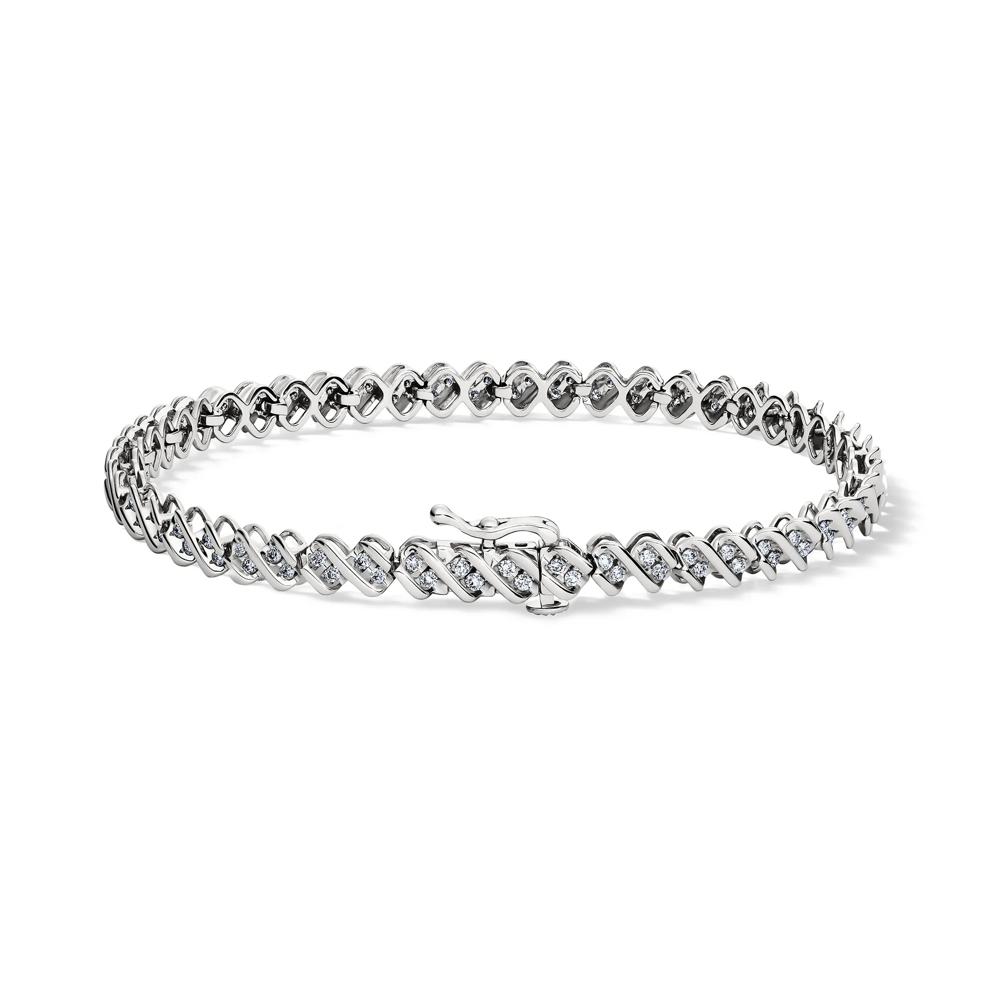 Diamond Line Bracelet in 10K White Gold (1 ct. tw.) – Image 2 of 2